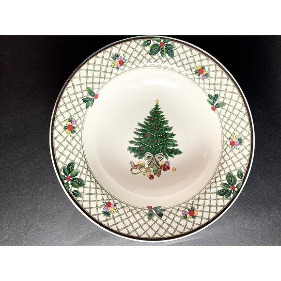 Mikasa Christmas Story Vegetable Serving Bowl | Large Round Holiday Bowl - Picture 1 of 5